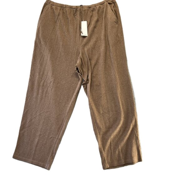 NWT Eileen Fisher Sz 3X 2 Piece Set Hooded Jacket Drawstring Pants Brown Cotton - Picture 4 of 14